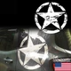 1x 20" White Distressed Military Pentagram Decal Stickers For Jeep Wrangler Etc