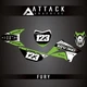 Attack Graphics Custom Fury Complete Bike Graphics Kit For Kawasaki KLX110L 2016