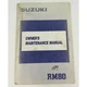 Suzuki Owner's Maintenance Manual Part Number - 99011-02B23-03A
