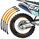 Orange 21in 19in Front Rear Rim Wheel Sticker Decals For Yamaha YZ MX Dirt Bike