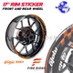 Inner Rim Stickers Decals 17 inch Pack For Kawasaki NINJA 650R 2006-2018 17 18
