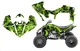 2014 - 2025 Yamaha YFZ450R 450SE graphics wrap kit 24 mil Neon Green Skull