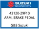 Suzuki OEM Part 43120-29F10 ARM BRAKE PEDAL
