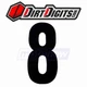 Dirt Digits XT63W-8 Extreme Digit Competition Stick-On Numbers for Graphics un
