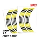 R01B For Kawasaki Ninja 650R 06-21 Yellow Rim Tape Sticker 20 19 18 17 16 15 14