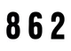 "#862" 7" Tall Black "Extreme" Stick-On Race Numbers - 3 Pack Dirt Digits