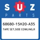 68680-15H20-A35 Suzuki Tape set,side cowling,r 6868015H20A35, New Genuine OEM Pa
