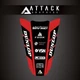Attack Graphics Renegade Rear Fender Decal CR Red Honda CRF450R 2002-2004