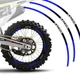 Blue 21 in. 18" Dirt Bike Decal Rim Sticker P03 For Honda XR400R 00 01 02 03 04