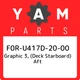 F0R-U417D-20-00 Yamaha Graphic 3, (deck starboard) aft F0RU417D2000, New Genuine
