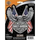 Harley Davidson Bar & Shield Logo With American US Flag Chrome Eagle Decal
