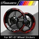 Reflective Motorcycle Wheel Sticker Rim Tape Decals Fits For YAMAHA MT07
