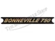 TRIUMPH 750 BONNEVILLE SIDEPANEL STICKER GOLD LETTERS ON BLACK PN# 60-4385
