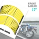Yellow 17 inch Tape Stripe Rim Stickers S02B For Honda CB650R 19-20