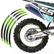 Green 21in 18in Front Rear Rim Wheel Sticker Decals For Yamaha YZ MX Dirt Bike