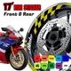 AA01 17 inch Wheel Rim Sticker Checkered For Kawasaki ZX6R Ninja 636 600 95-21