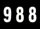 "#988" 7" Tall White "Extreme" Stick-On Race Numbers - 3 Pack Dirt Digits
