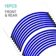 Blue 17 inch Tape Stripe Rim Stickers S02B For Yamaha YZF-R25 14-21 20 19 18 17