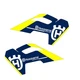 Husqvarna shroud graphics 23-25 TC TE FC 125-450 Vert style w/y on blue bg