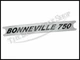 Triumph 750 Bonneville Sidepanel Sticker Black Letters on Silver PN# 60-7054