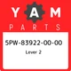 5PW-83922-00-00 Yamaha Lever 2 5PW839220000, New Genuine OEM Part