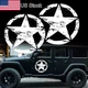 For Jeep Wrangler 20" White Distressed Military pentagram Car Decal Stickers 2x