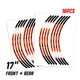 R02B For Ducati Monster 797 2017-2020 Orange Wheel D茅cor Stickers 19 18