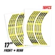 W01B For Kawasaki Ninja 300 13-17 Yellow Trim Size 17'' Sticker 16 15 14