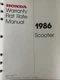 Honda  1986 Scooter Warranty Flat Rate Manual  S5014