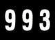 "#993" 7" Tall White "Extreme" Stick-On Race Numbers - 3 Pack Dirt Digits