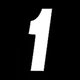 #1 6" Tall White "Pro Digit" Stick-On Race Numbers - 3 Pack Dirt Digits PD63W-1