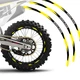 Yellow 21" 19" R01B Dirt Bike Rim Stickers For Suzuki RM 125 90-08 07 06 05 04