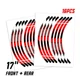 A01B For 2016-2018 Yamaha YZF R1S Red Bike Decal Rim Sticker 17