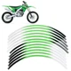 21" 19" RIM STRIPES WHEEL STICKERS DECALS FOR Kawasaki KX 250F 2004-2021 Green