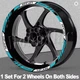 Yamaha MT-07 MT07 Wheel Rim Sticker Decals Set Front & Rear 17" Blue & White