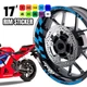 AA01 17 inch Wheel Rim Sticker Checkered For Honda CBF1000 06-10 06 07 08 09 10