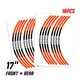 P03B For Yamaha MT07 MT-07 2018-2021 Orange 2 Wheels Sticker Kit 20 19