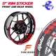 Red A2 17" Rim Wheel Sticker For Kawasaki NINJA 650R 06-18 14 15 16 17