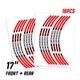 P01B For 2007-2012 Ducati Hypermotard 1100 Red Removable Rim Sticker 11 10 09 08
