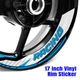 S15W Inner Wheel Rim Sticker Decals 17 Inch For Kawasaki Z000 19 20 21 22 23