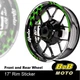 AA01 17" Wheel Rim Stickers Green Stripes Tape For Yamaha FZ6R 09-17 09 10 11 12