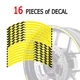For Kawasaki Ninja 650R 06-24 23 22 Wheel Edge Rim Stickers 17 inch C01B Yellow
