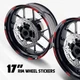 Red 17 Inch Outer Rim Sticker Stripe Decal D01B For Ducati DIAVEL 1260 S