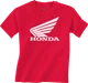 HONDA APPAREL Youth Honda Wing T-Shirt Red Large NP21S-Y3034-L