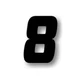 Factory Effex 3pk Racer Digits 4.5in #8 Numbers Black 09-10018