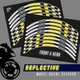 Yellow 17" Rim Reflective Wheel Stickers SH30 For Yamaha FZS 600 04 05 06 07 08