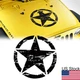 1pc 20" Black Military Army Star Graphic Hood Body Side Door Trunk Decal Sticker