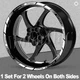 Yamaha MT-03 MT03 Wheel Rim Sticker Decals Set Front & Rear 17" White & Black