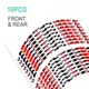 Red 17 inch Tape Stripe Rim Stickers F01B For Suzuki Bandit GSF1250 07-18