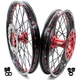 KKE 21/18 CNC Wheels Rims Set Fit Honda XR400R 1996-2004 XR600R 1991-00 Red Nuts